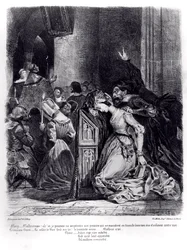 Marguerite in der Kirche mit den bösen Geistern: Illustration aus 